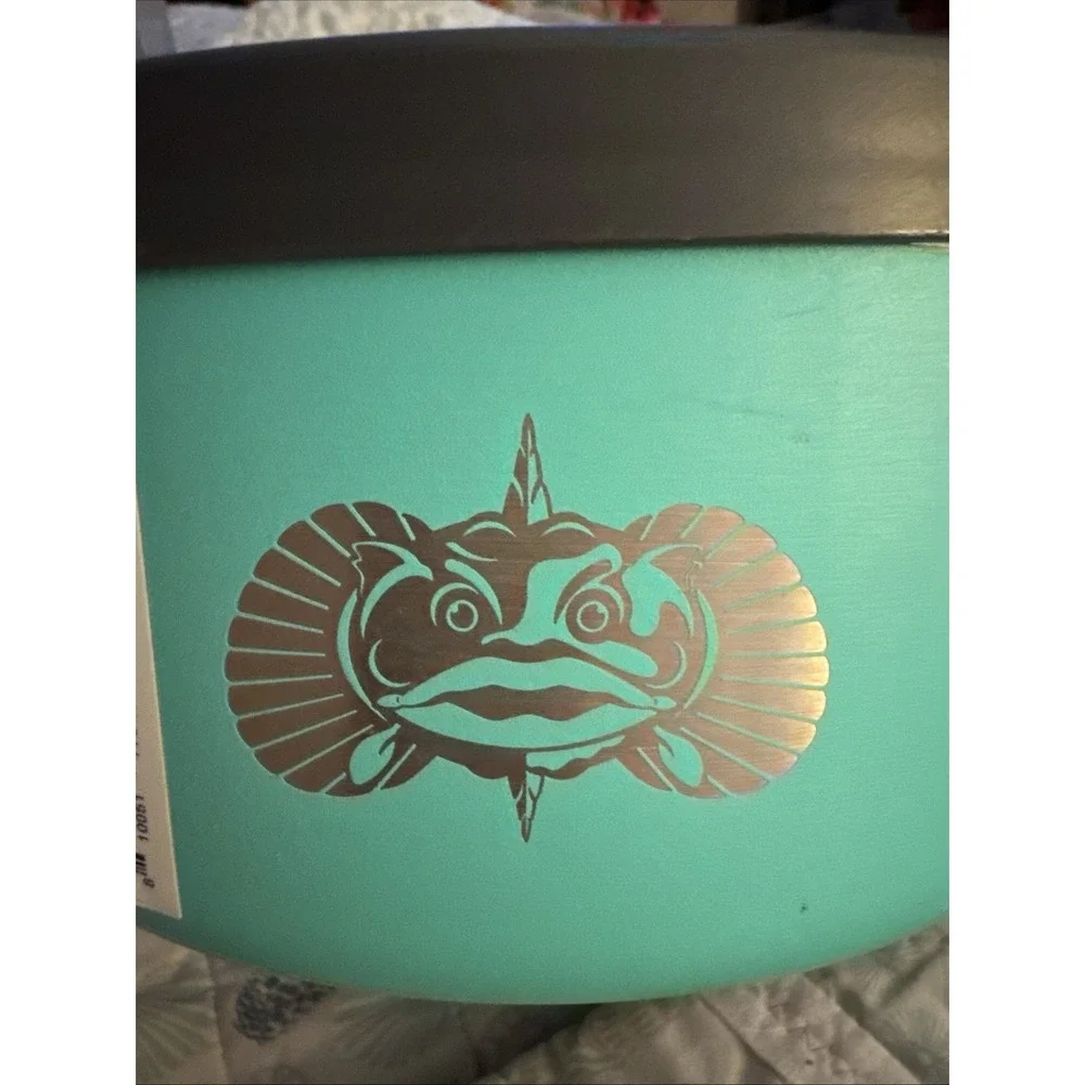 Toadfish 8 cup Non-Tipping Double Wall Dog Bowl‎ Teal TG1321 NEW Pet Dish w/LID